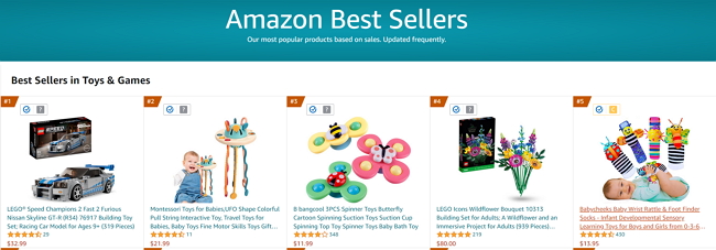 best sellers on Amazon