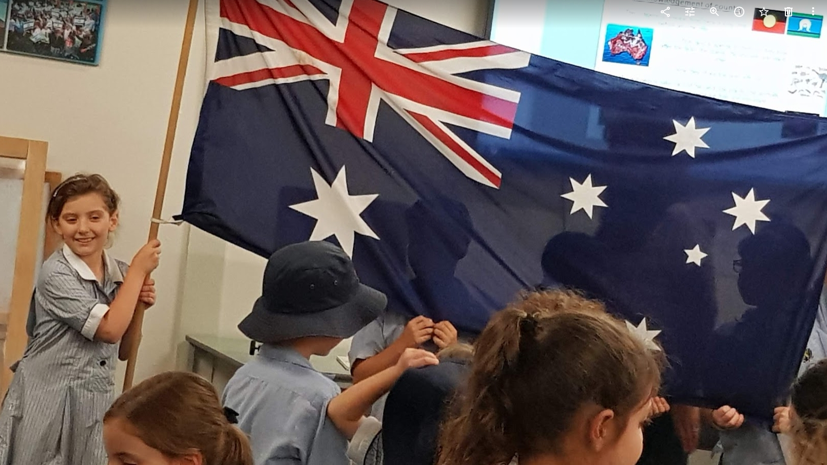 My daughter holding up the Australian 