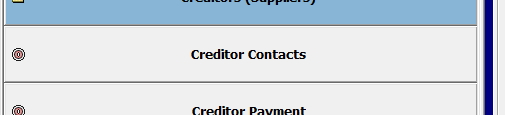 Creditor contacts menu