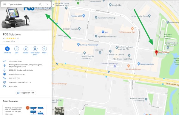 Google map of POS Solutions