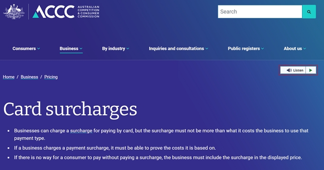 ACC Surcharge Rules