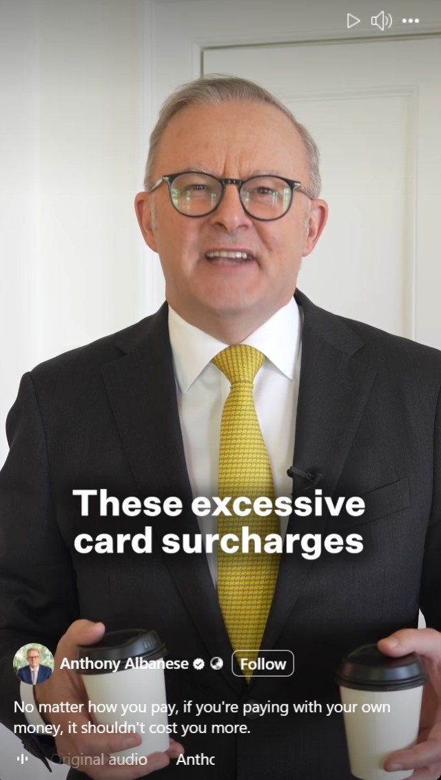 Anthony Albanese excessive card surcharges