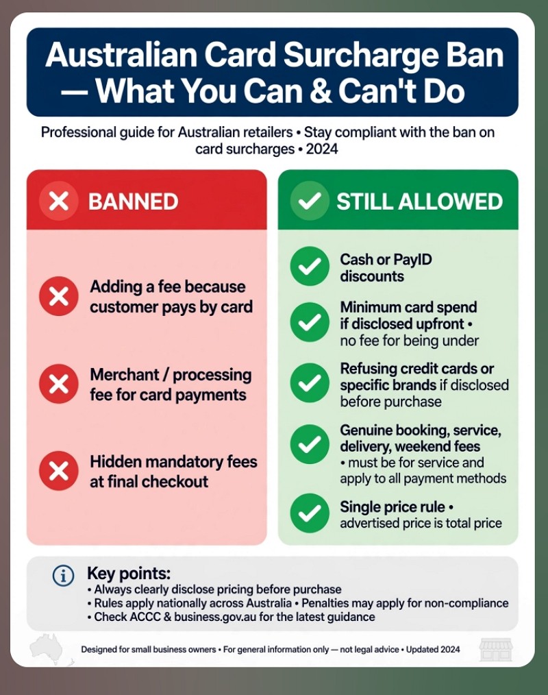 Australian Card Surchage Ban