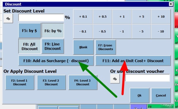 POS System with surcharge