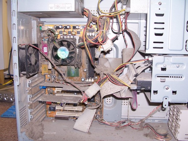 An image of a computer with dust