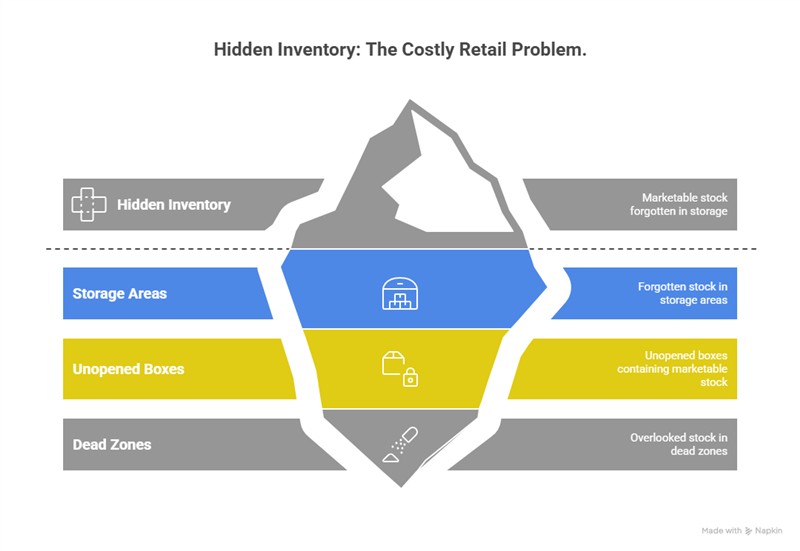 Hidden inventory represents 15-25% of retail stock value. 