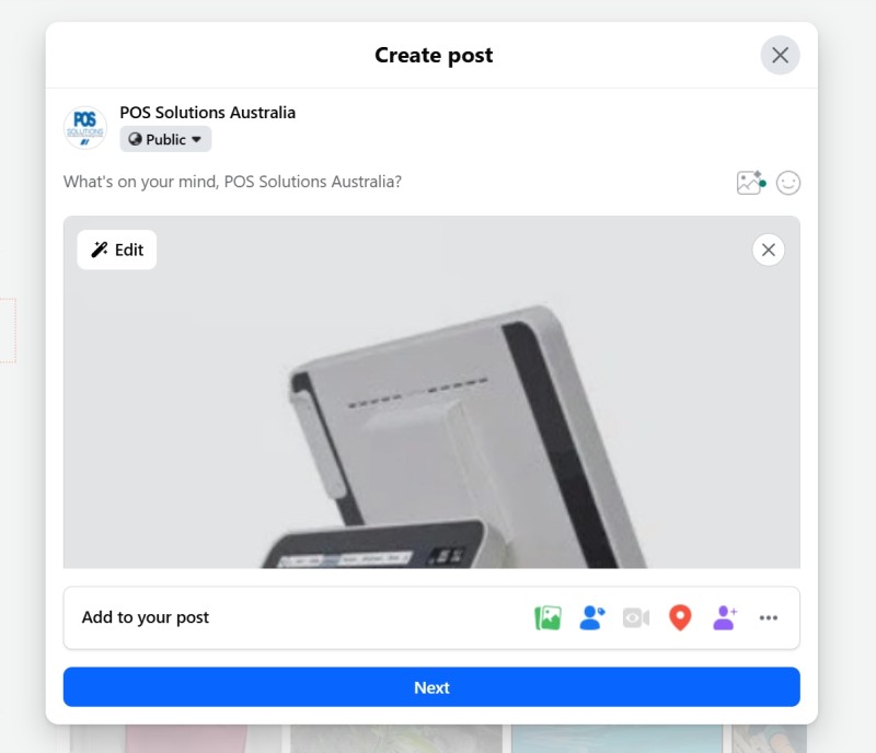 Image added to facebook post