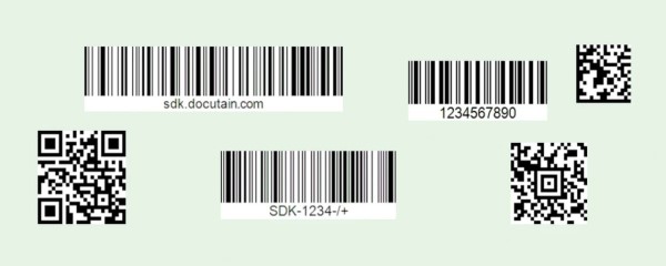 common 1D & 2D barcode formats