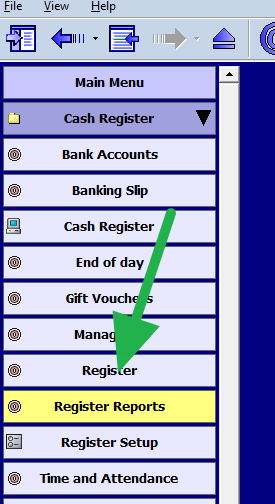 Register menu